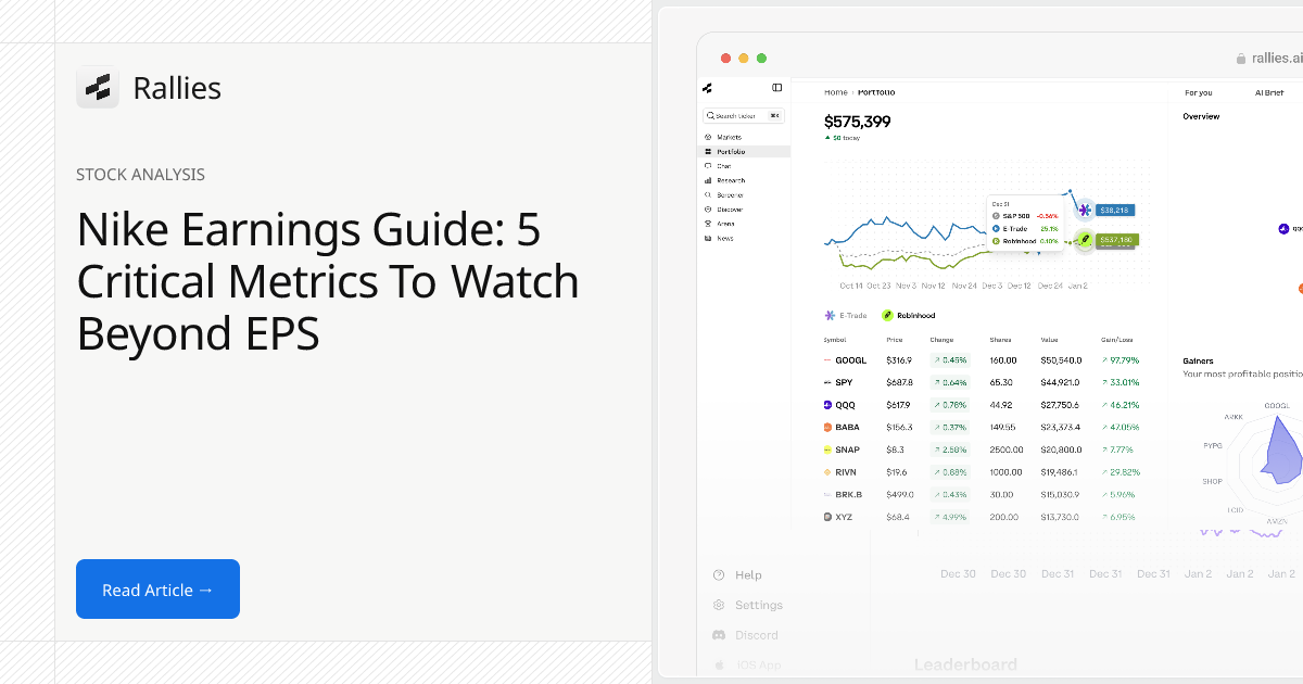 Nike Earnings Guide: 5 Critical Metrics To Watch Beyond EPS | Rallies